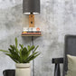 Wandlamp Andes Naturel/Donkergrijs met plank