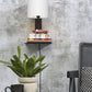 Wandlamp Andes Zwart/Wit met plank
