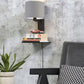 Wandlamp Andes Zwart/Lichtgrijs met plank
