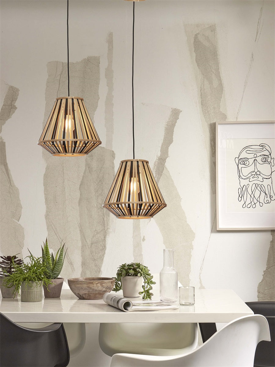 Hanglamp Merapi Diamand Zwart/Naturel