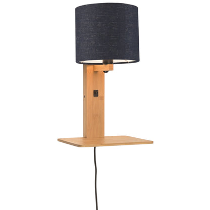Wandlamp Andes Naturel/Demin met plank