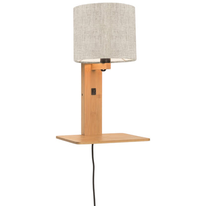 Wandlamp Andes Naturel/Licht Linnen met plank