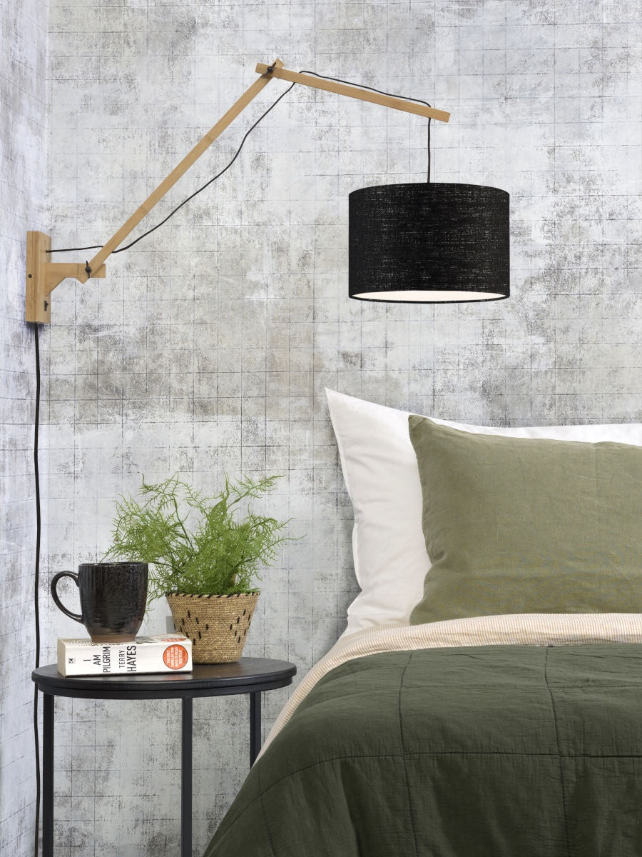 Wandlamp Andes L Naturel/Zwart