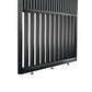 Houten roomdivider in RAL9005 massief eiken, ontworpen voor een strakke, hotel chique uitstraling. Een elegante toevoeging aan elk interieur.