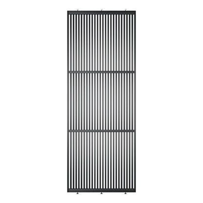 Houten roomdivider in RAL9005 massief eiken, ontworpen voor een strakke, hotel chique uitstraling. Een elegante toevoeging aan elk interieur
