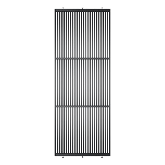 Houten roomdivider in RAL9005 massief eiken, ontworpen voor een strakke, hotel chique uitstraling. Een elegante toevoeging aan elk interieur