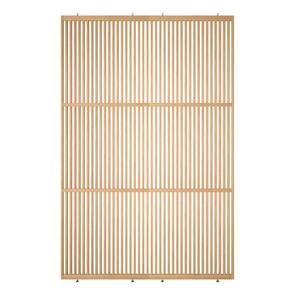 Houten roomdivider met twee gekoppelde delen in XL-formaat, van blank gelakt massief eiken voor een strakke, natuurlijke uitstraling