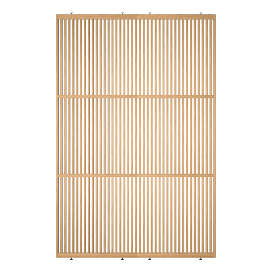 Houten roomdivider met twee gekoppelde delen in XL-formaat, van blank gelakt massief eiken voor een strakke, natuurlijke uitstraling