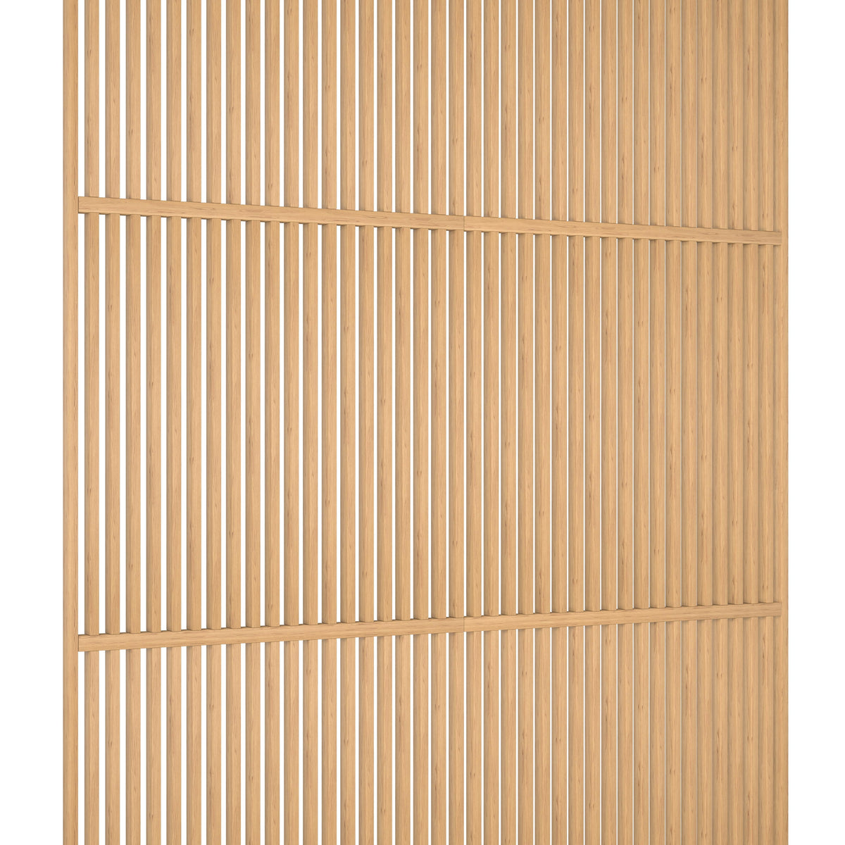 Houten roomdivider met twee gekoppelde delen in XL-formaat, van blank gelakt massief eiken voor een strakke, natuurlijke uitstraling