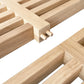 Houten roomdivider met twee gekoppelde delen in XL-formaat, van blank gelakt massief eiken voor een strakke, natuurlijke uitstraling
