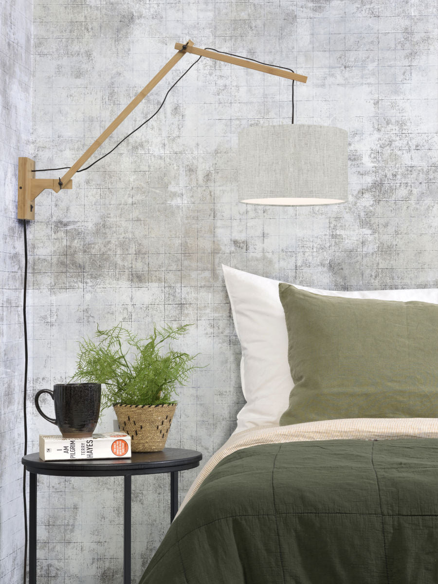 Wandlamp Andes L Naturel/Licht Linnen