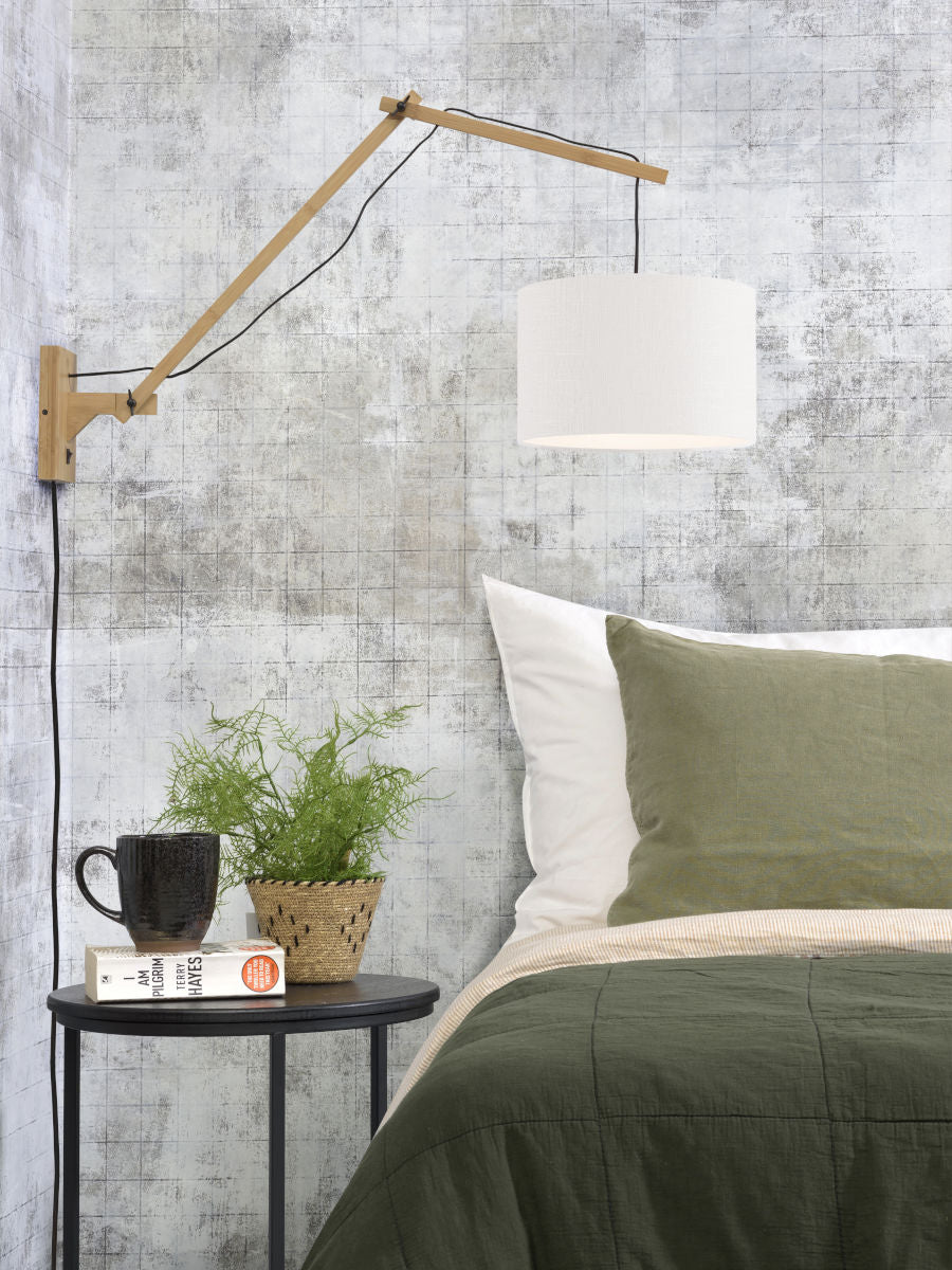 Wandlamp Andes L Naturel/Wit